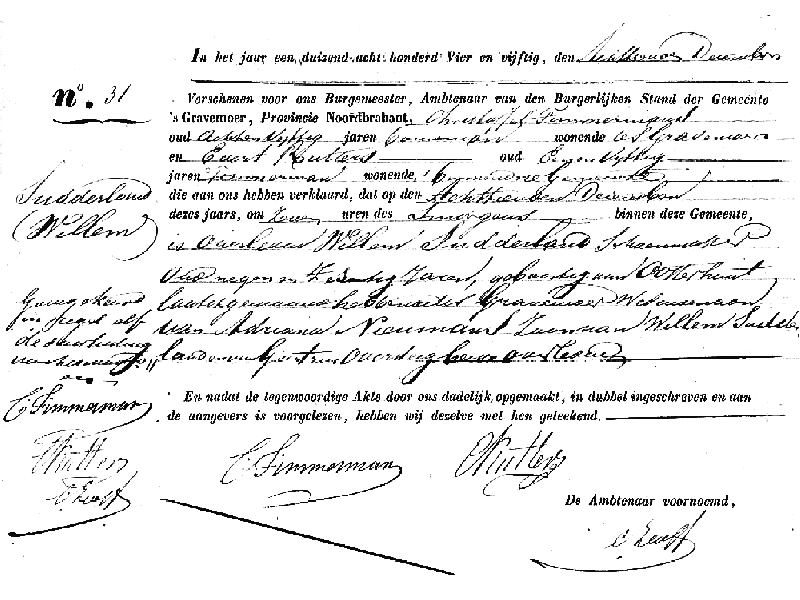 18541216 ovl akte 31 Willem Sudderland wdn A Nieumans